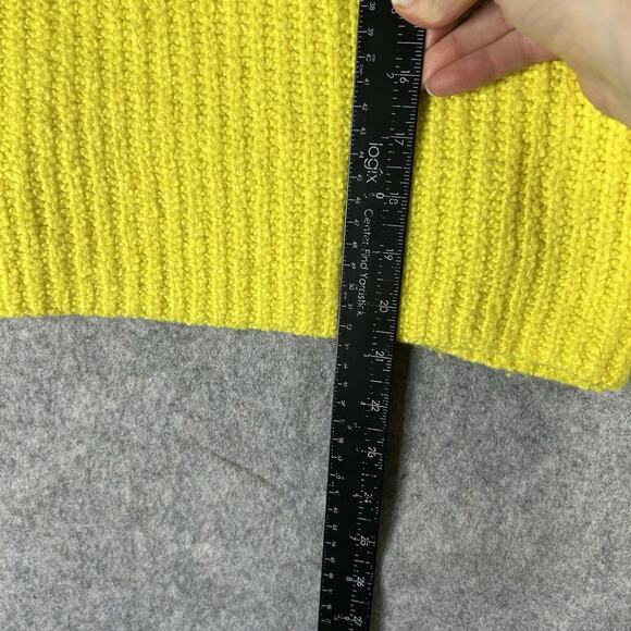 Anthropologie Funnel Neck Mock Neck Neon Yellow Pullover Sweater XS - Picture 3 of 8